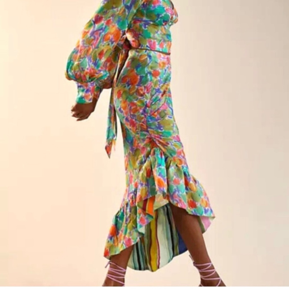 NWT Anthropologie Hope For Flowers by Tracey Reese Asymmetrical Skirt Size XS I - Picture 2 of 11